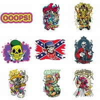 demon monster iron on transfer patches for clothes skull thermo sticker fusible patch heat resistant garment application
