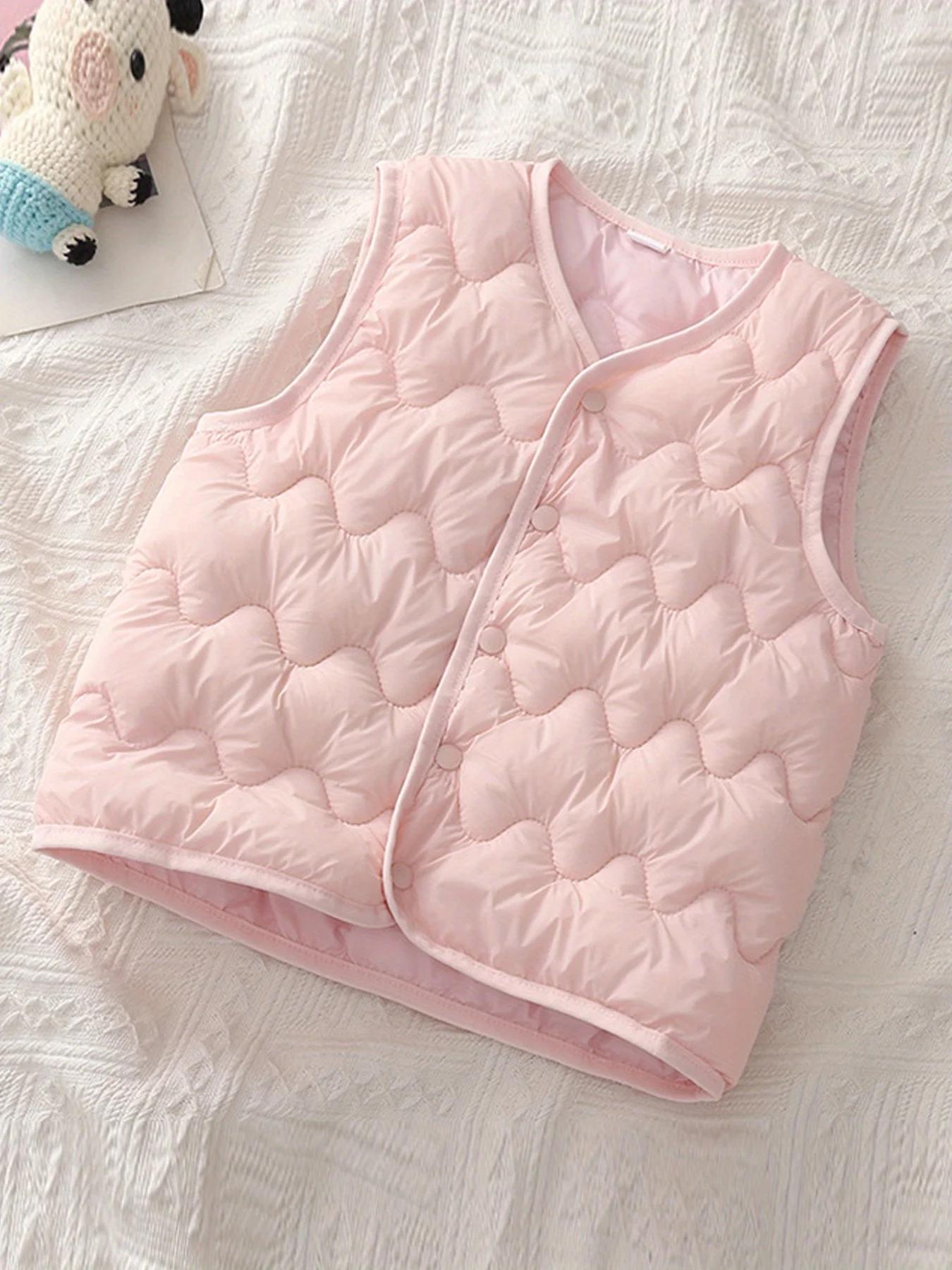 Элегантный Однотонный Кардиган-жилет Для Девочек С V-образным Вырезом Унисекс