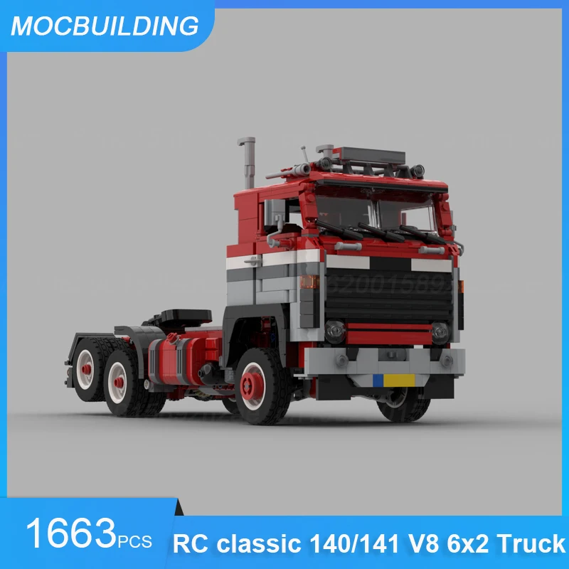 Строительные блоки MOC 141 V8 6x2 и Euclid R-15 RC Самосвал LTL9000 6x6 Полугрузовик Транспорт