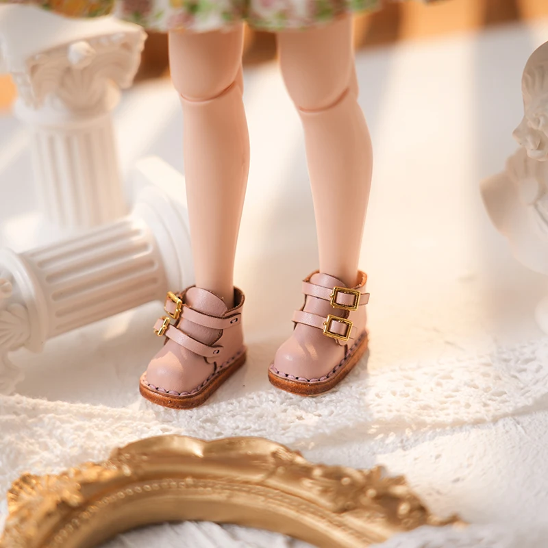 Blythe Small Doll Shoes AccessoriesOB22 Shoes Small Cloth UFDOLL Mini Body OB24 Handmade Cowhide Shoes Martin Boots
