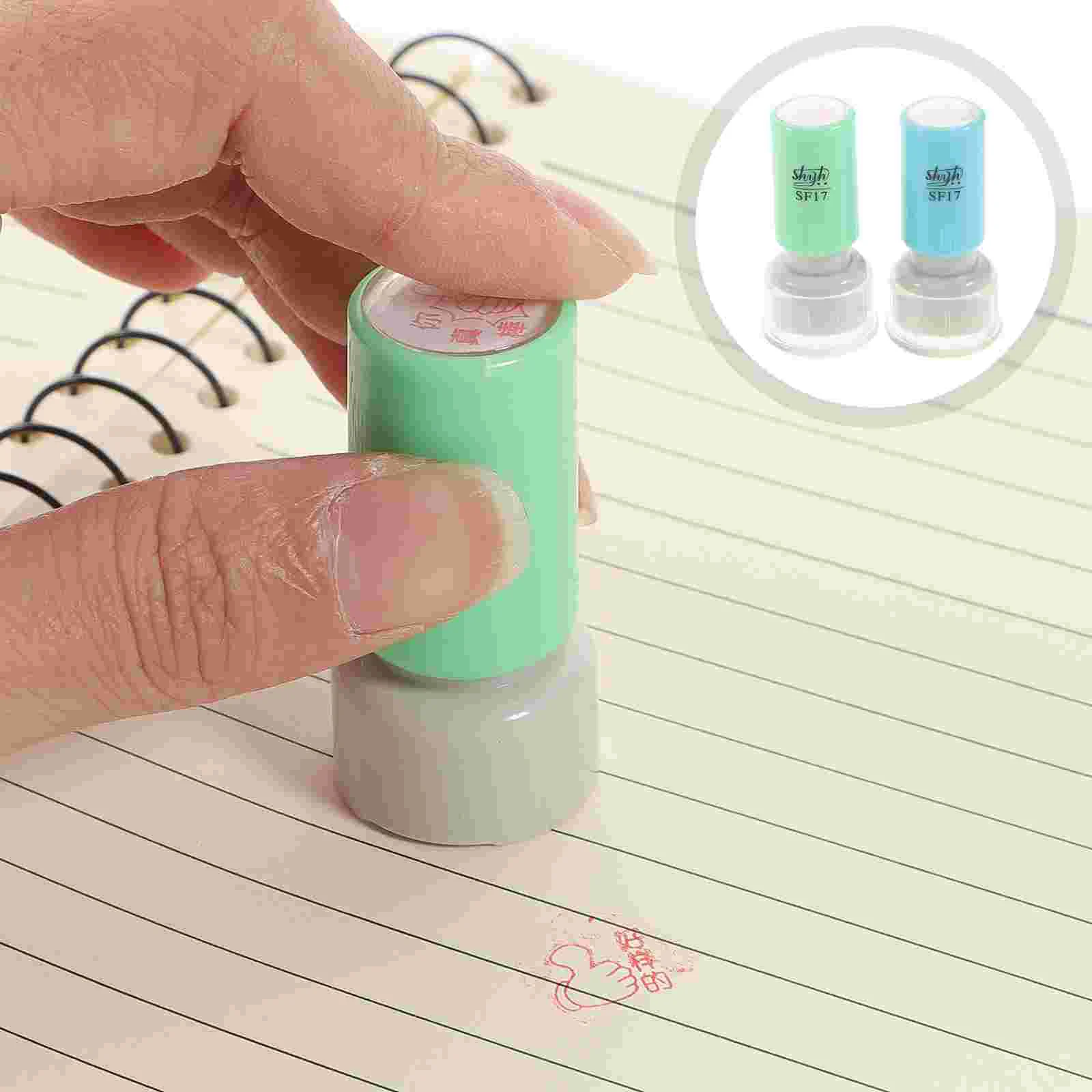 

2 Pcs Seal Scrapbooking Stamps Tropical Party Favors Cartoon Craft Scrapbooking Stamp Plastic Encourage Stamp Student