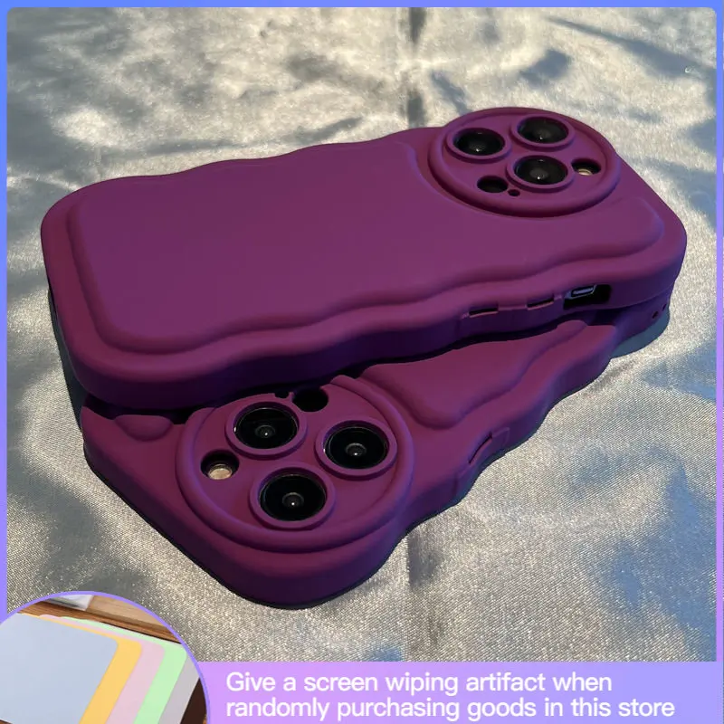 

Роскошная матовая темно-фиолетовая подушка безопасности чехол для телефона подходит для IPhone14 13promax 12 11 All-pack Силиконовая защита от падения ...