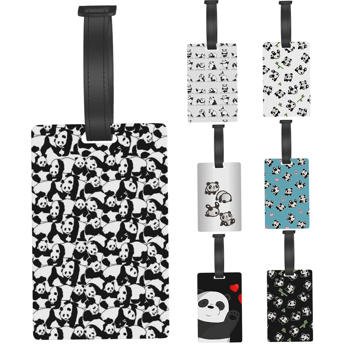 

Panda Cute Animal Luggage Tags Suitcase Accessories Travel Fashion Baggage Boarding Tag Portable Label Holder ID Name Address