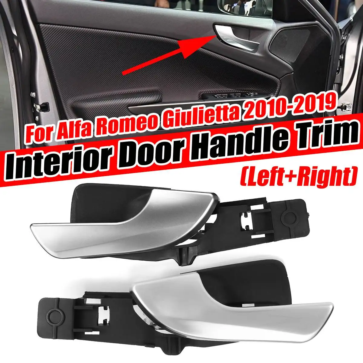 

Chrome Car Inner Door Handle Cover Trim Inside Side Door-Pull Handle For Alfa Romeo Giulietta 2010-2019 156092167+156092165