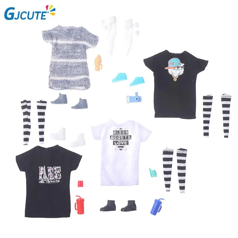 

30cm Doll Clothing Suit Multi Joint Doll Wear Casual Clothes + Leg Cover