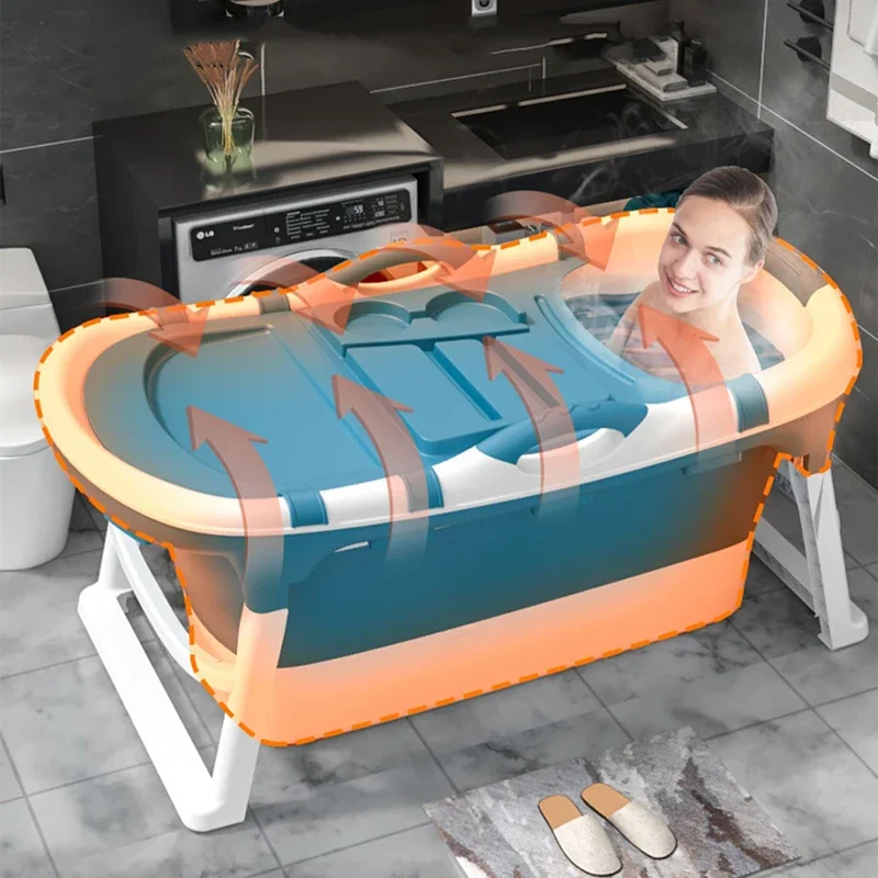 Отдельно стоящая портативная пластиковая Ванна для взрослых Складная Большая