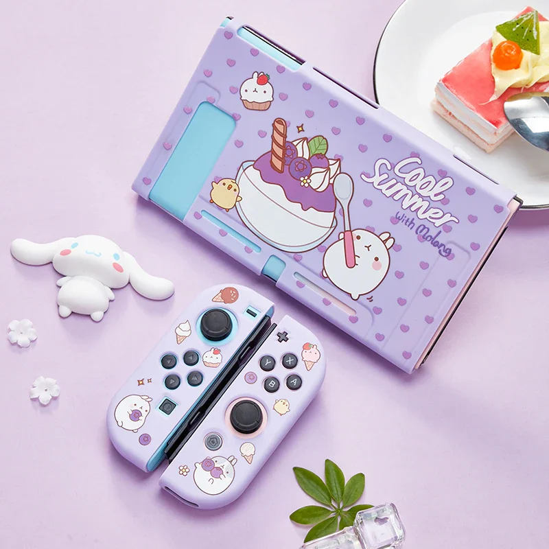 

New Minithink For Nintend Switch Case Cute Cartoon Full Cover Split Shell Joy-Con Controller Hard TPU Protector NS Accessories
