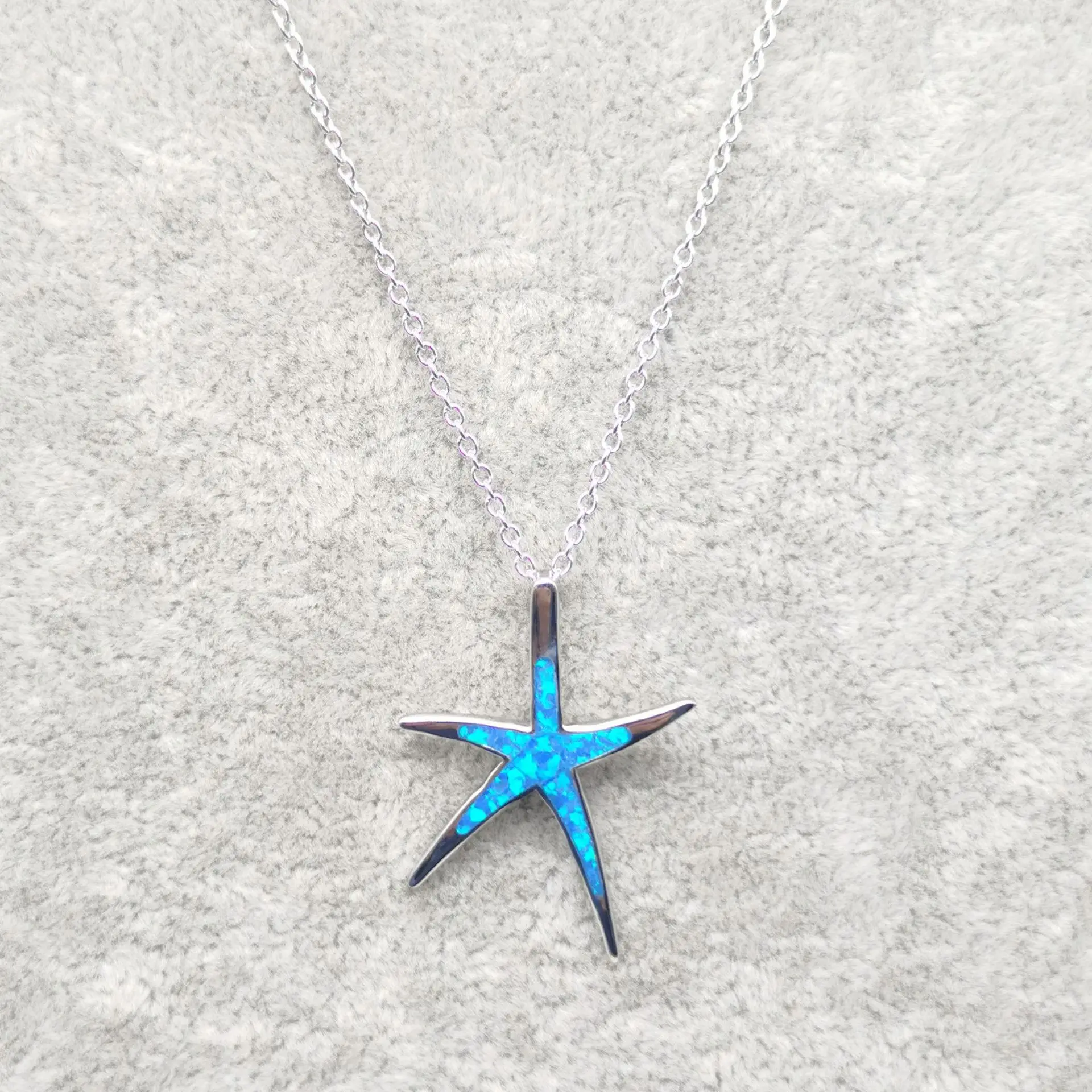 

jewelry S925 Sterling Silver European and American fashion Aobao five pointed star Pendant Necklace female