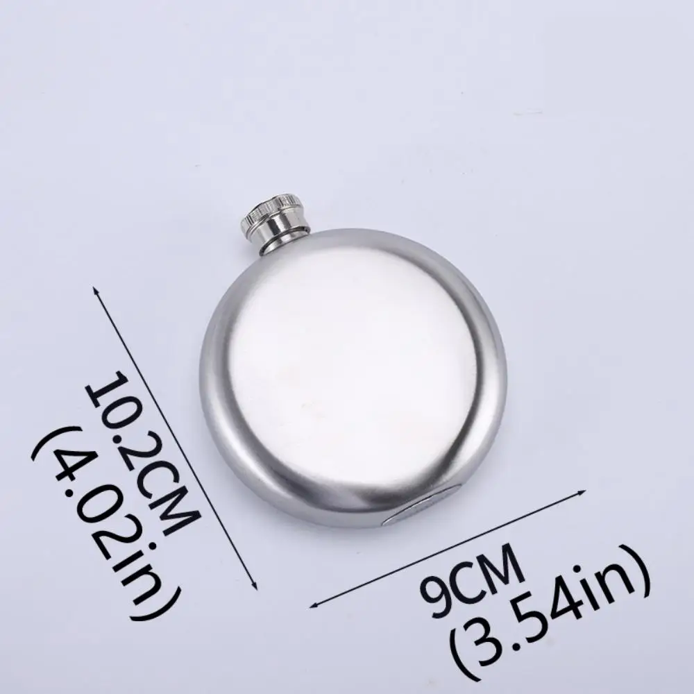Портативная металлическая фляга для виски и вина с круглым корпусом нержавеющая