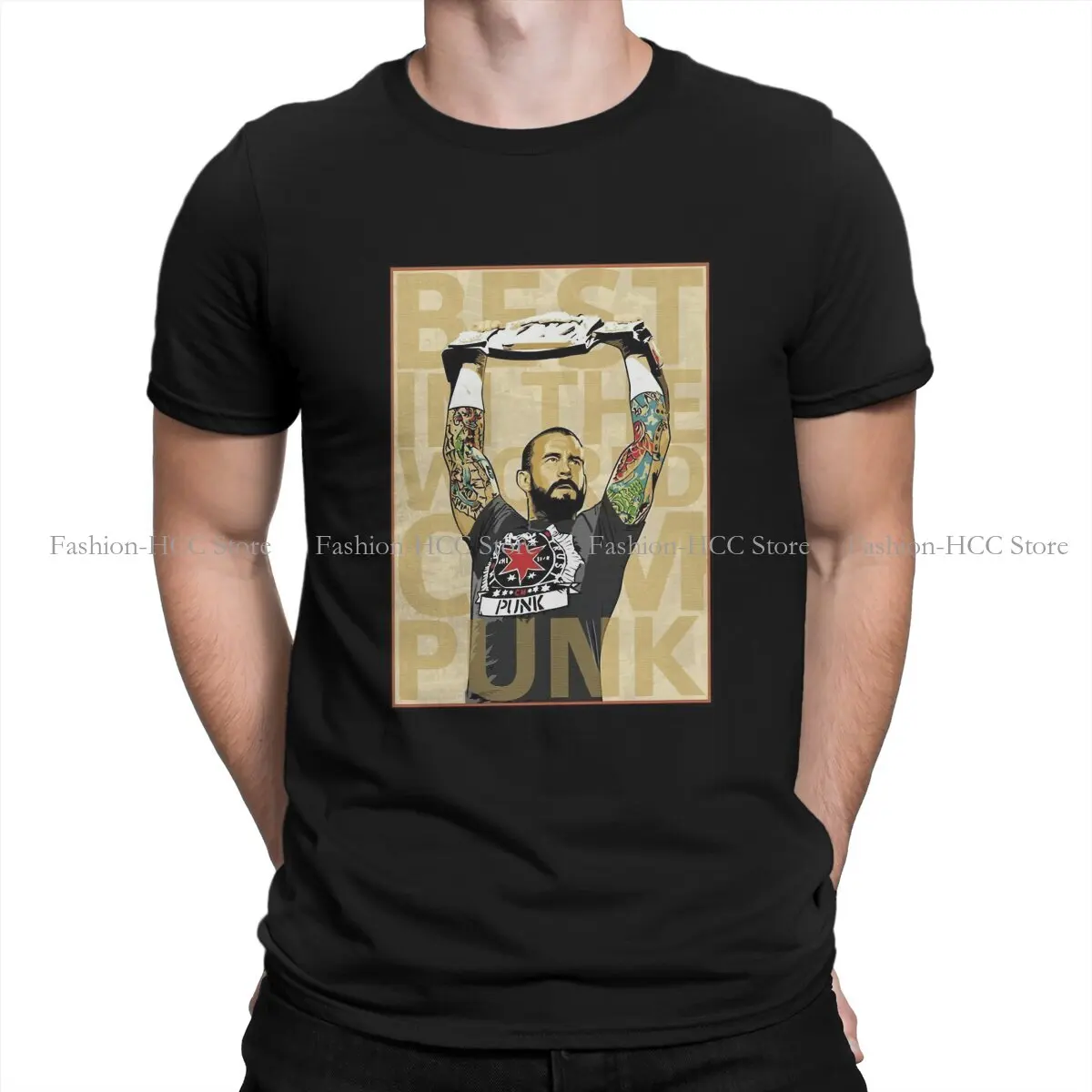 

winner Newest TShirts CM Punk Wrestling Combat Male HarajukuStreetwear T Shirt Round Neck