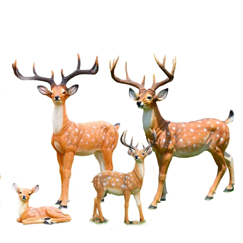 Наружная имитация пятнистого оленя скульптура животного из стекловолокна