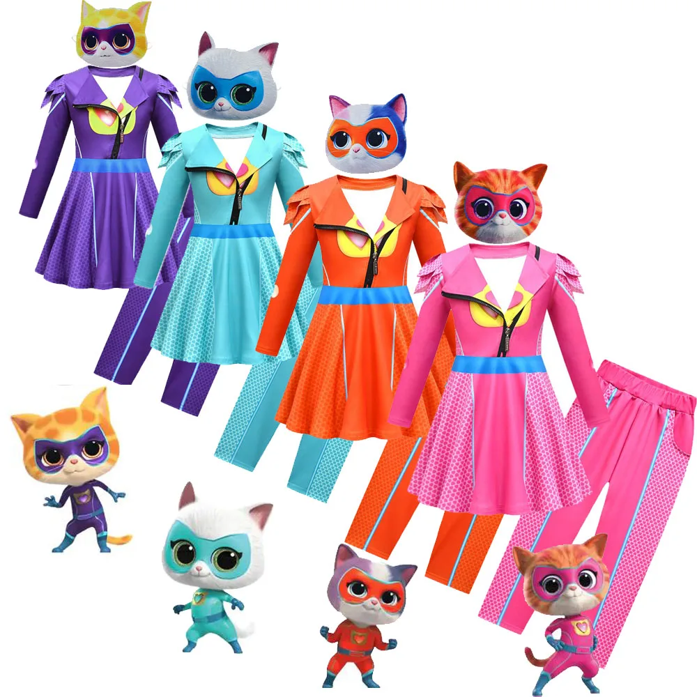 Новое детское пальто SuperKitties комплекты платьев для ролевых игр костюмы косплея с