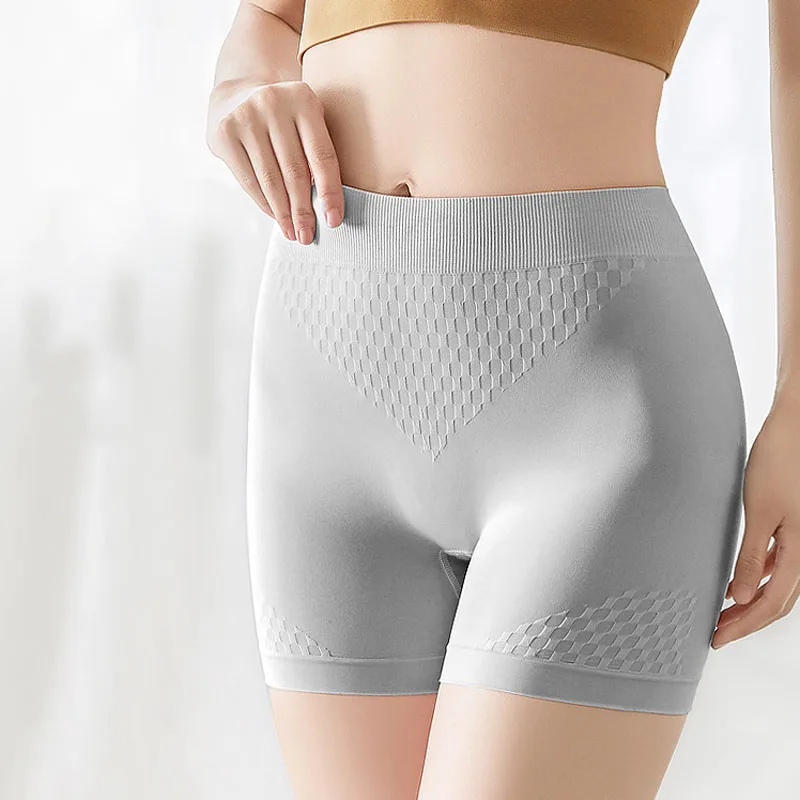 

Roseheart New Women Gray Skin Black Cotton Seamless High Waist Breathable Quick Dry Safety Short Pants Sexy Underpants