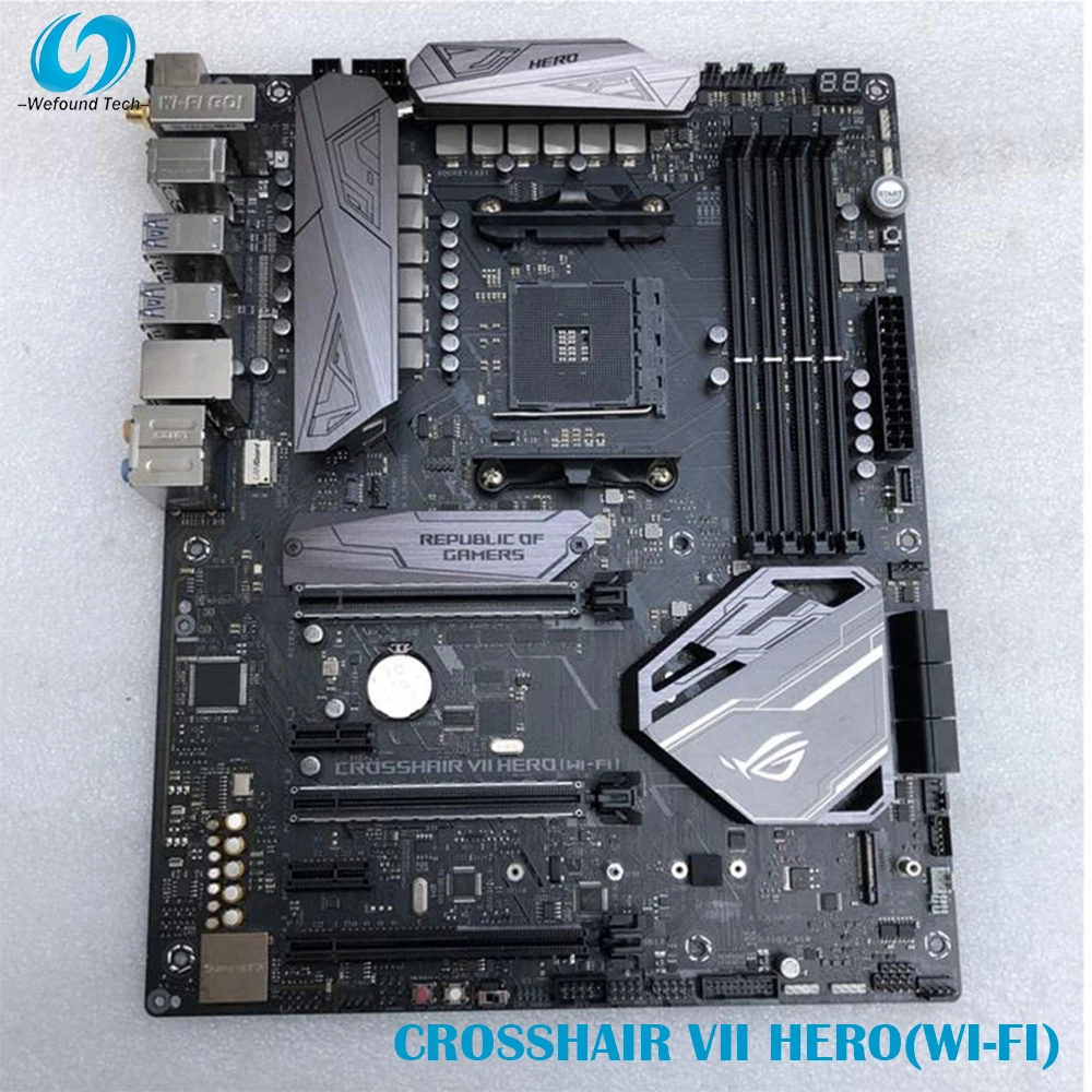 

Игровая материнская плата CROSSHAIR VII HERO (Wi-Fi) для ASUS C7H X470 AMD AM4 M.2 * 2 DDR4 64 Гб ATX, протестирована, быстрая доставка