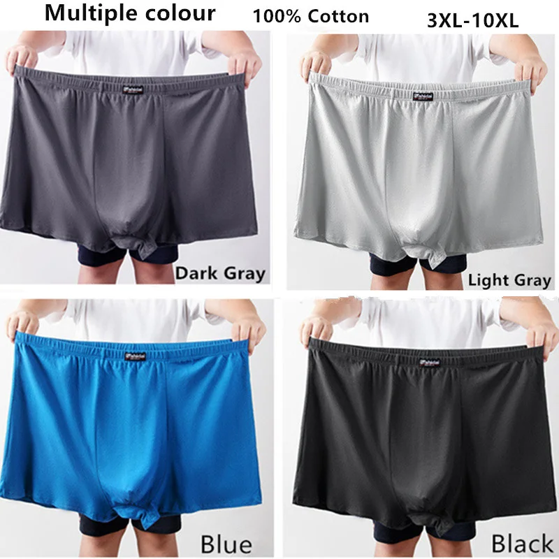 

10XL 8XL 5XL Plus Size Pure Cotton High Waist Boxers Men Underwear Breathable Male Panties Oversized Dad Loose Pantie Underpants