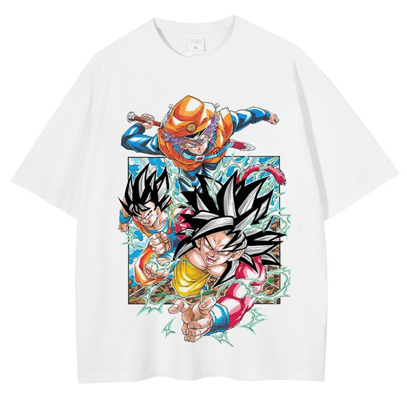 

Футболка мужская оверсайз в стиле хип-хоп, винтажная тенниска с принтом в стиле японского аниме и Dragon Ball, модная повседневная хлопковая майка, лето