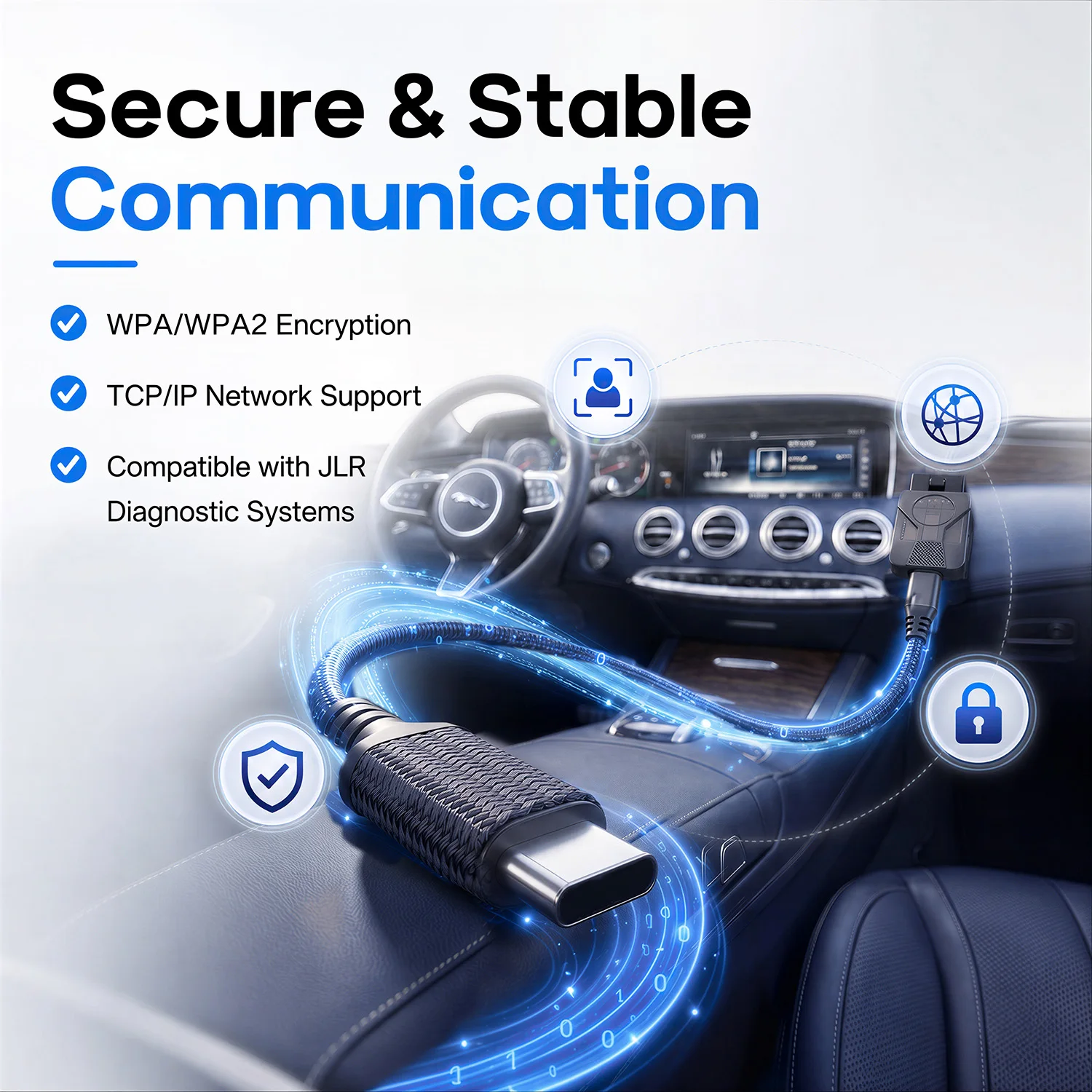 WiFi OBD2-адаптер для JLR DoIP Type-C: диагностический инструмент, совместимый с JET Master Pro, Pathfinder, Topix, для кодирования и программирования, сканер (art.: 3920dbfa23e70) - 3920dbfa23e70
