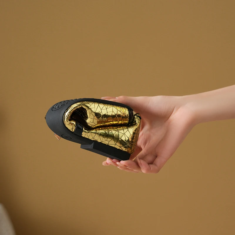 Женские балетки Мэри Джейн из металлизированной кожи блестящие крокодиловые