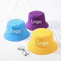 adult casual cotton bucket hat unisex men women solid sunshade cap fisherman hat with logo panama gorros