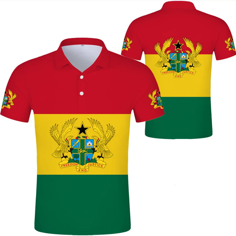 Футболка-поло мужская с принтом флага Ганы