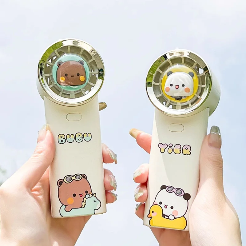 

Ручные электрические вентиляторы с милой пандой Yier Bubu и Dudu, поддержка USB, мини портативный вентилятор, милые маленькие вентиляторы, подвесные вентиляторы, летний гаджет