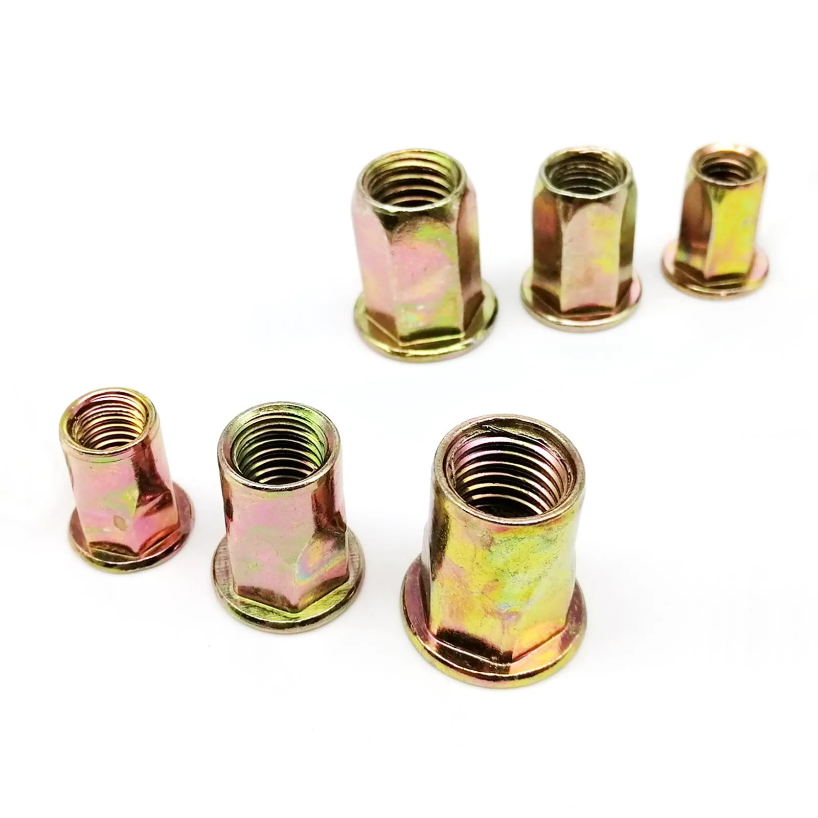 

5/10/20pcs M4 M5 M6 M8 M10 M12 High Quality Carbon Steel Half Semi Hex Hexagon Flat Head Binding Insert Rivet Nut Rivnut Nutsert