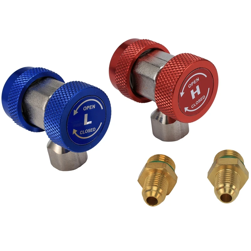 

GTBL 2Pcs R134A H / L Adapters Quick Coupling Air Conditioner Coolant Adjustable