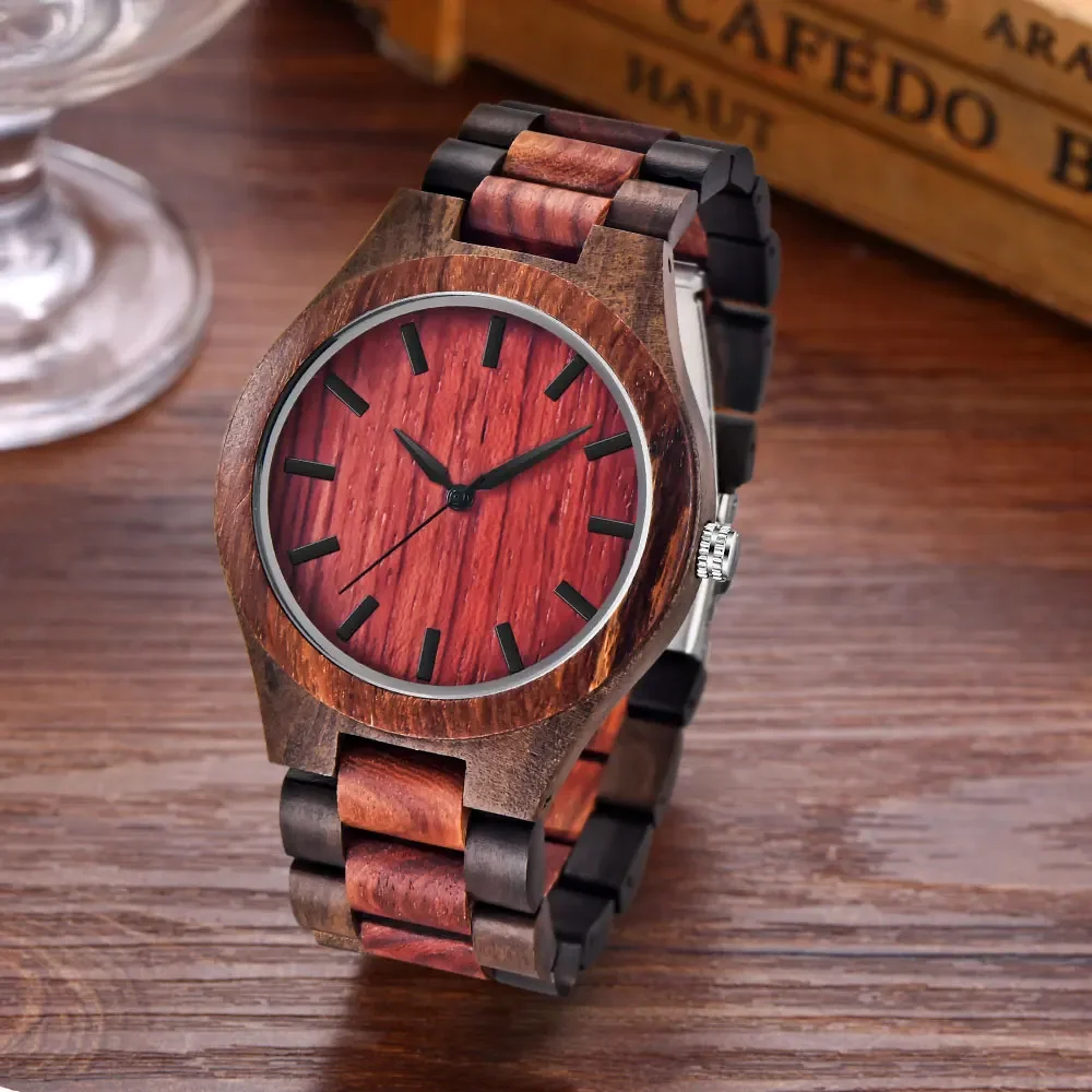 Новые мужские часы Haute Couture с красными деревянными дисками роскошные модные
