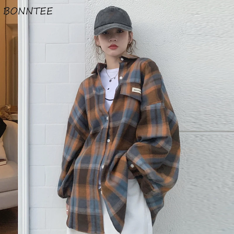 

Shirts Women Clothing Ladies Design New Autumn Retro Aesthetic All-match Vintage Leisure College Harajuku Chemise Mujer Elegant