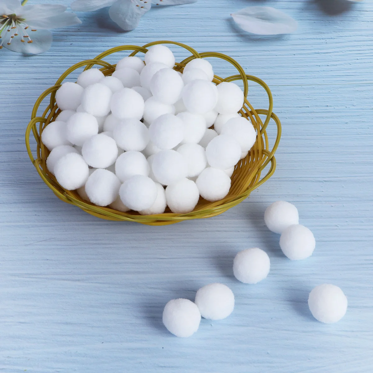 

Pom Pomscraftdiy Pompoms Pompom Plush Making Fluffy Costume Accessoriesmulticolor Material White Mini Fuzzytiny Yarn Elastic