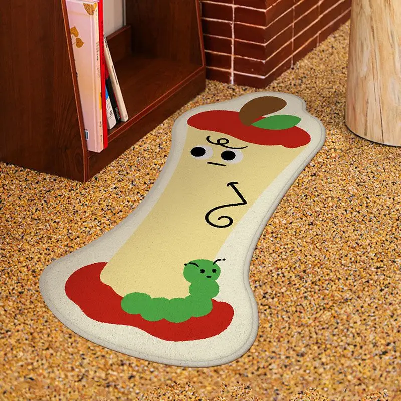 Funny and Cute Mat Living Room Carpet Girl Bedside Blanket Non-slip Fault Wool Furry Carpet Ins Bedroom Absorbent Mat