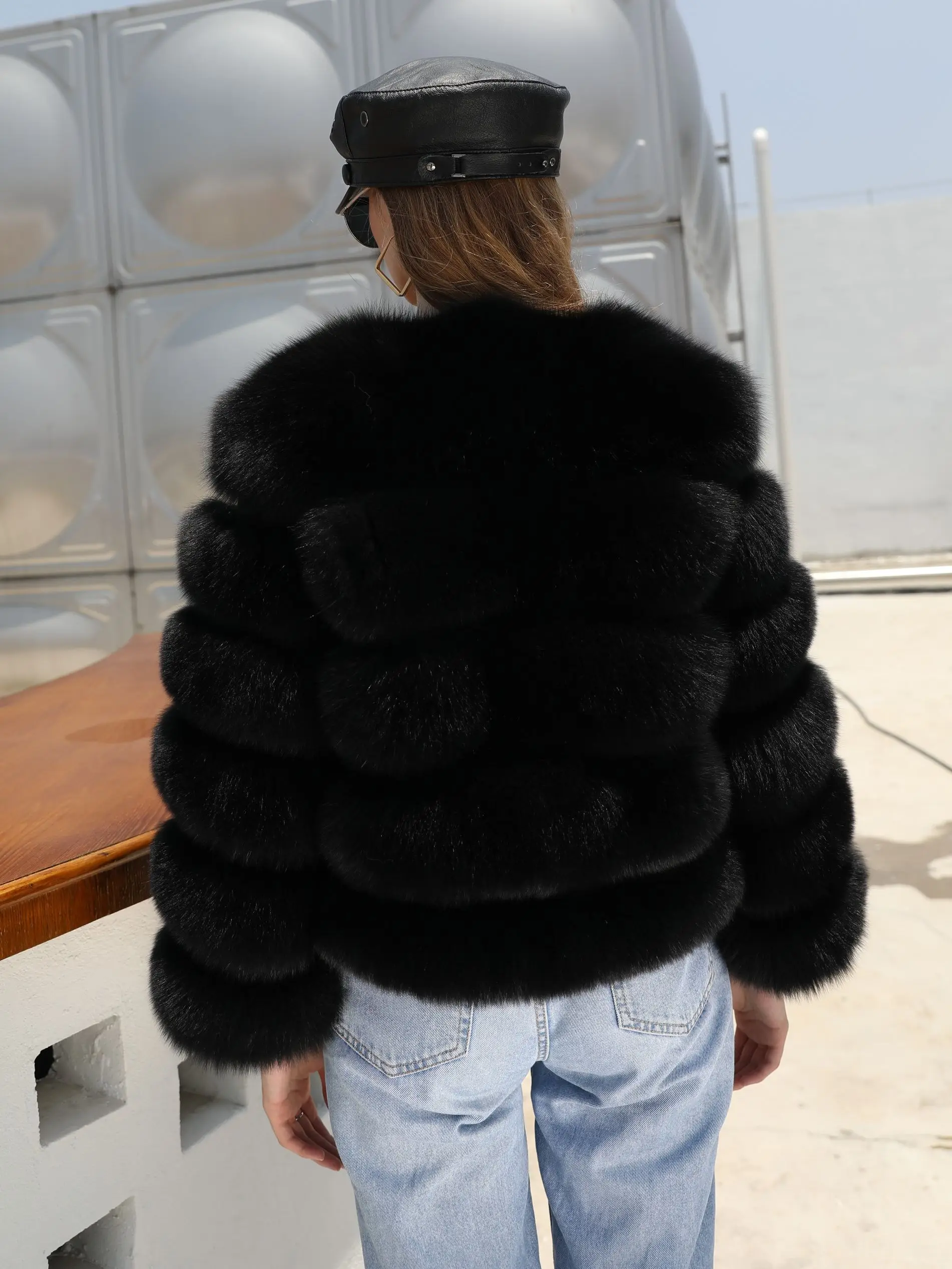 JANEFUR Real Fur Coat Women 2023 Hot Selling Luxury Thick Warm Natural Fox Fur Custom Wholesale Lady Winter Outerwears enlarge
