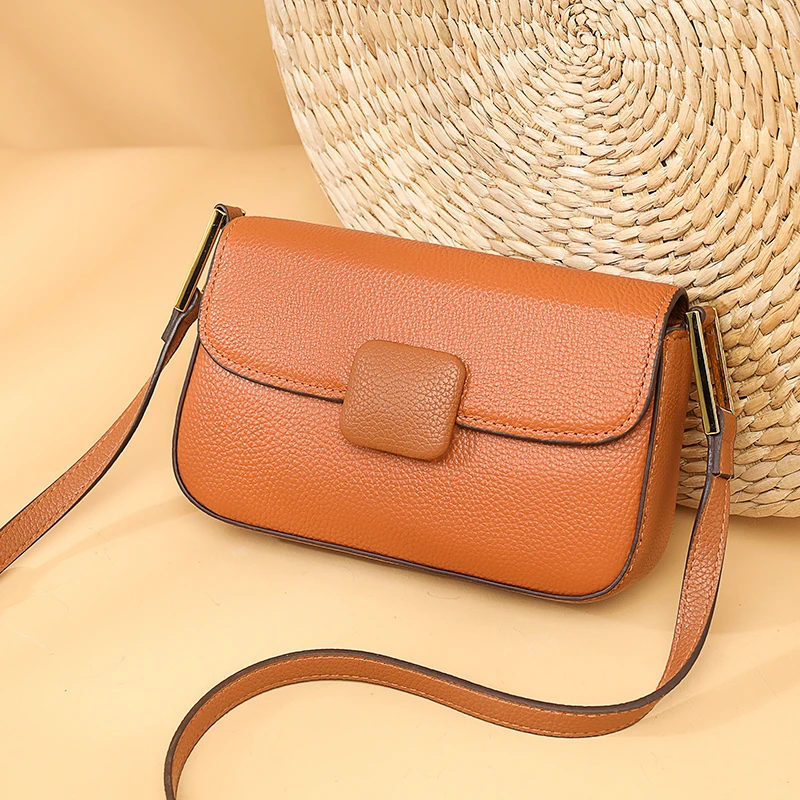 

Fashion Women Shoulder Bag Genuine Leather Small Handbag Casual Lady Crossbody Bag 2022 New Luxury Brand Solid Color Ladies Tote