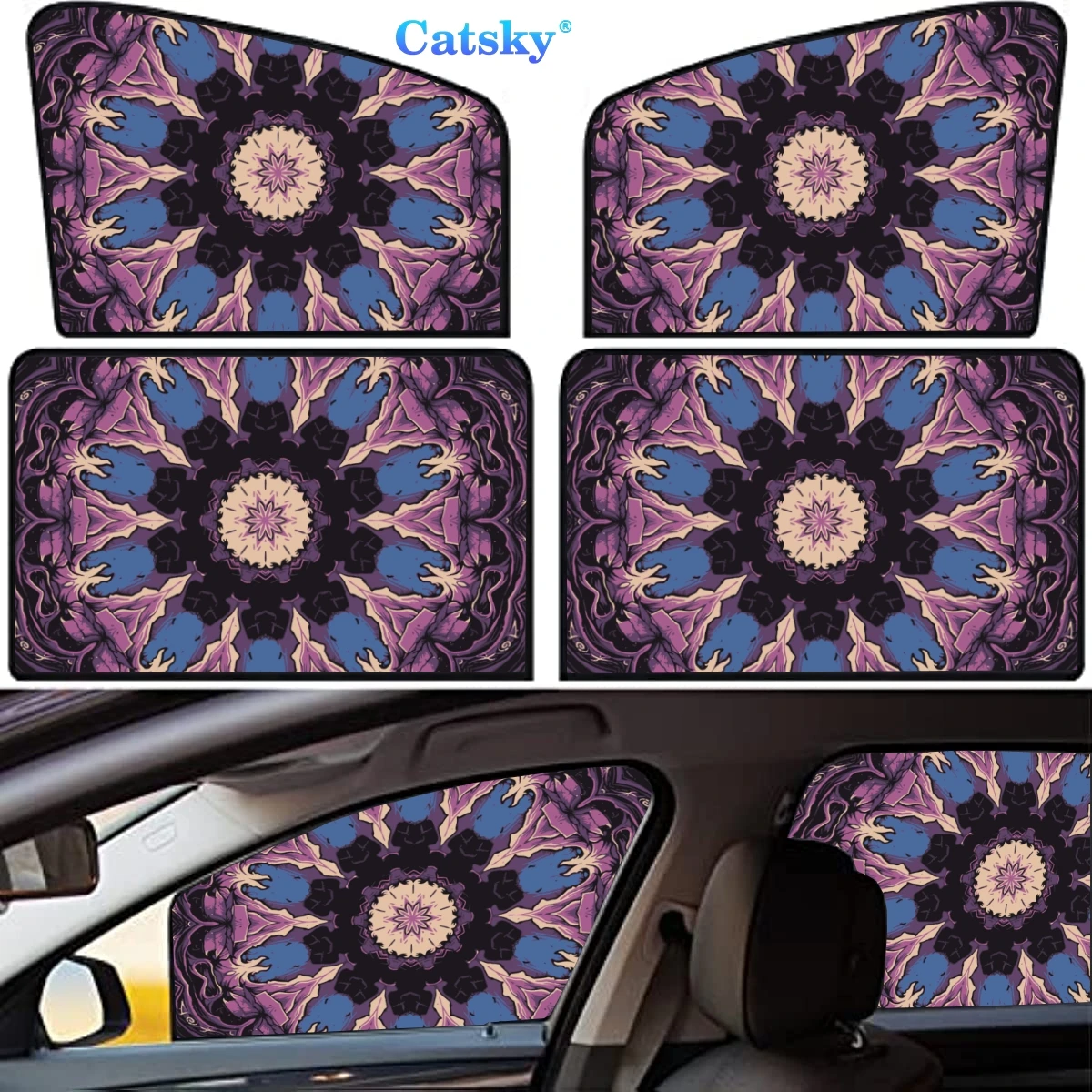 

4 Pieces Privacy Car Window Sun Shades Magnetic Blackout Car Window Covers Car Curtains Car Window Sun Shades Covers Auto
