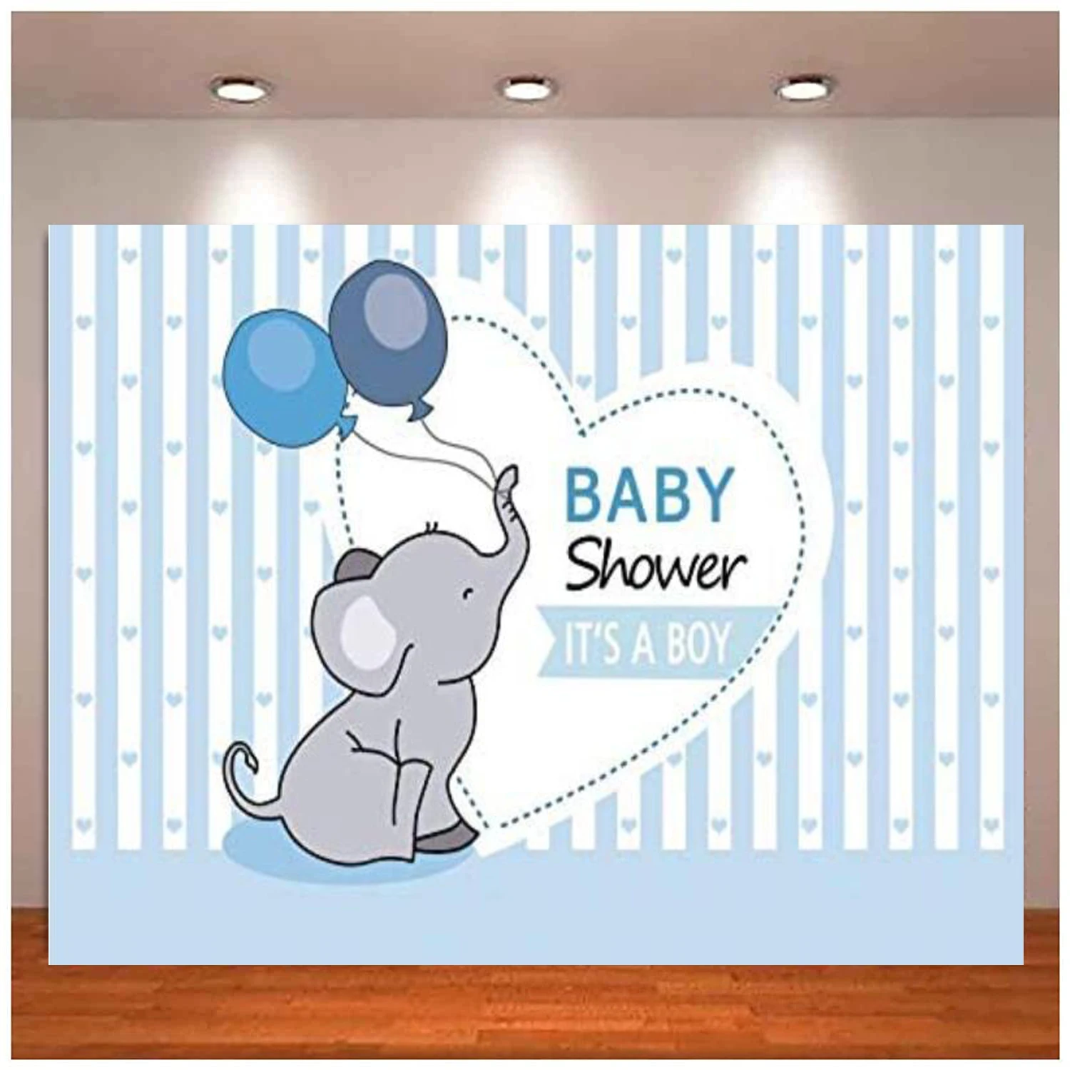 

Фон для фотосъемки мальчик новорожденный ребенок душ Маленький слон воздушный шар полосатый фон декор для вечеринки баннер новорожденный ...