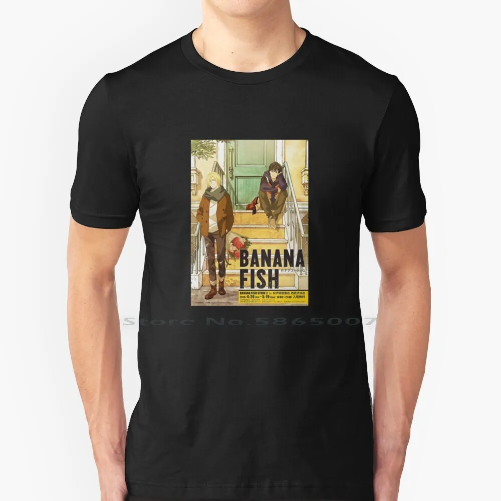 

Banana Fish Anime Cover T Shirt 100% Cotton Kiss Ash Eiji Banana Fish Iji Ash X Eiji Banana Fish Yaoi Sees It Banana Fish