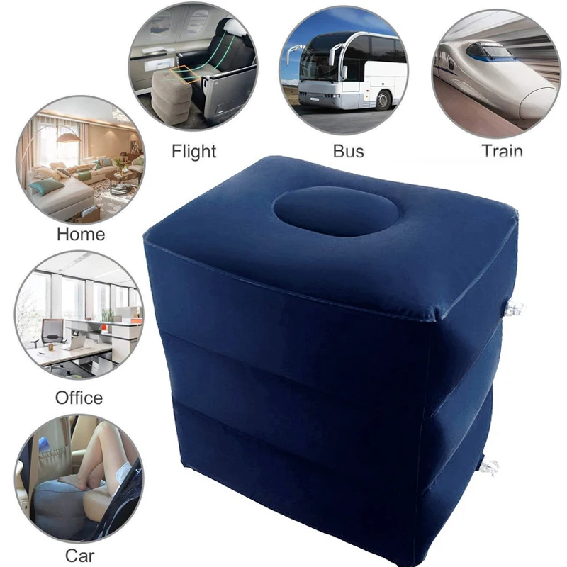 

PVC Inflatable Travel Pillow Foot Rest Pillow Kids Flight Sleeping Resting Pillow on Airplane Car Bus Travel Pillow Foot Pad