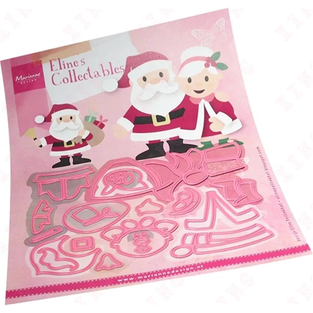 

Newest Arrival Metal Cutting Dies Decoration Embossing Craft Template 2023 Diy Scrapbook Handmade Eline's Santa & Mrs Claus Mold