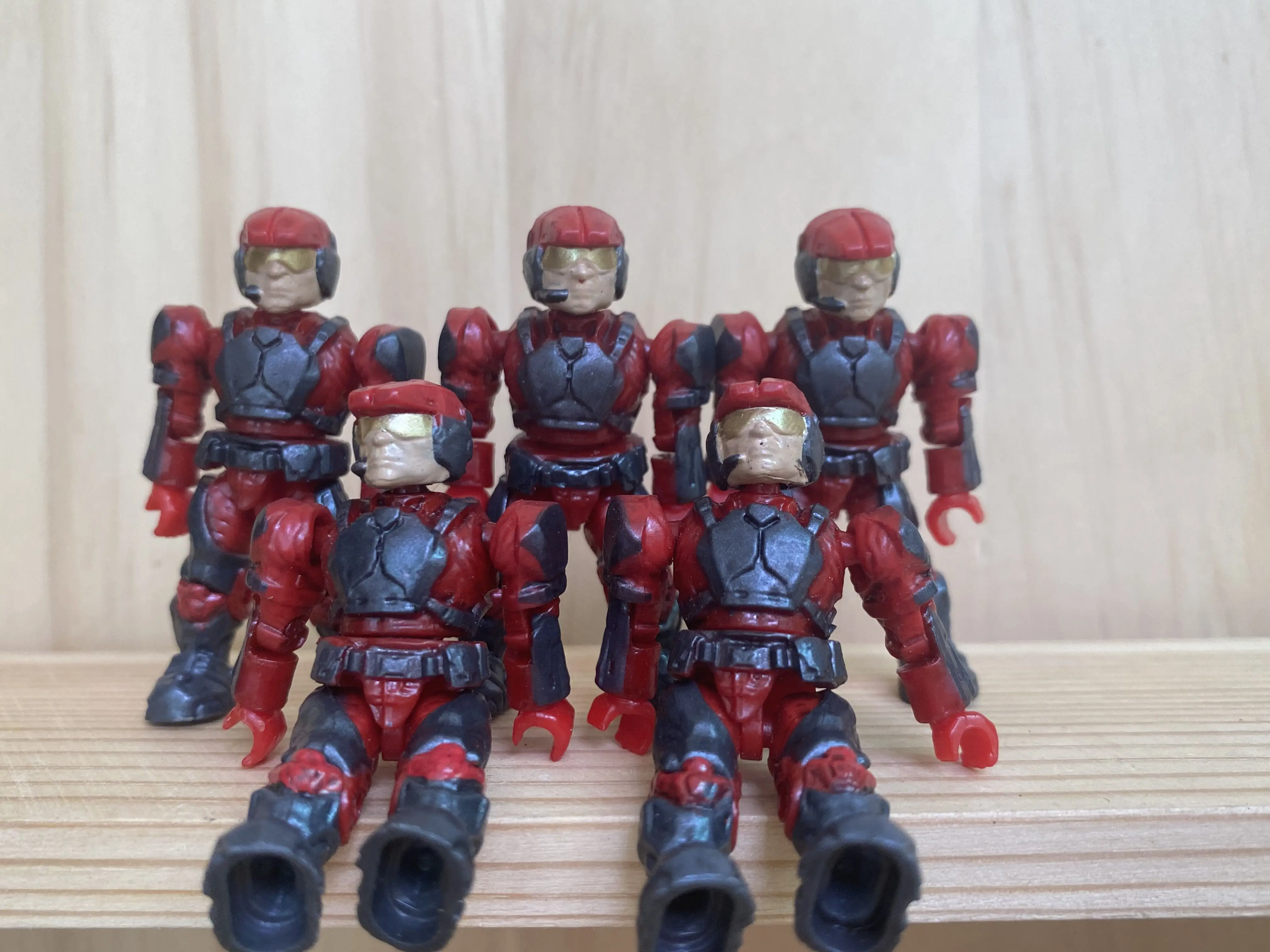 

LOT OF 5PCS (2 INCH) Mega Bloks Halo Construx UNSC Red Marine Action Mini Figure Toys #2
