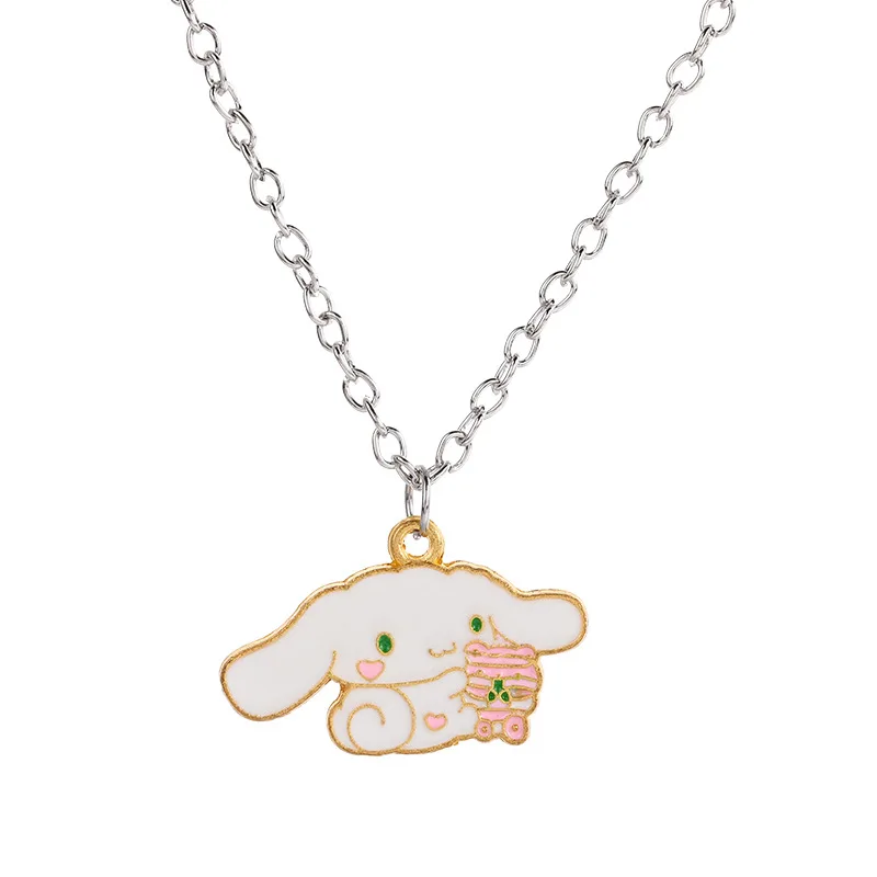 Sanrio Cinnamoroll Cute ожерелье из мультфильма Kawaii Boys Girls наряд влюбленные кулон сладкий