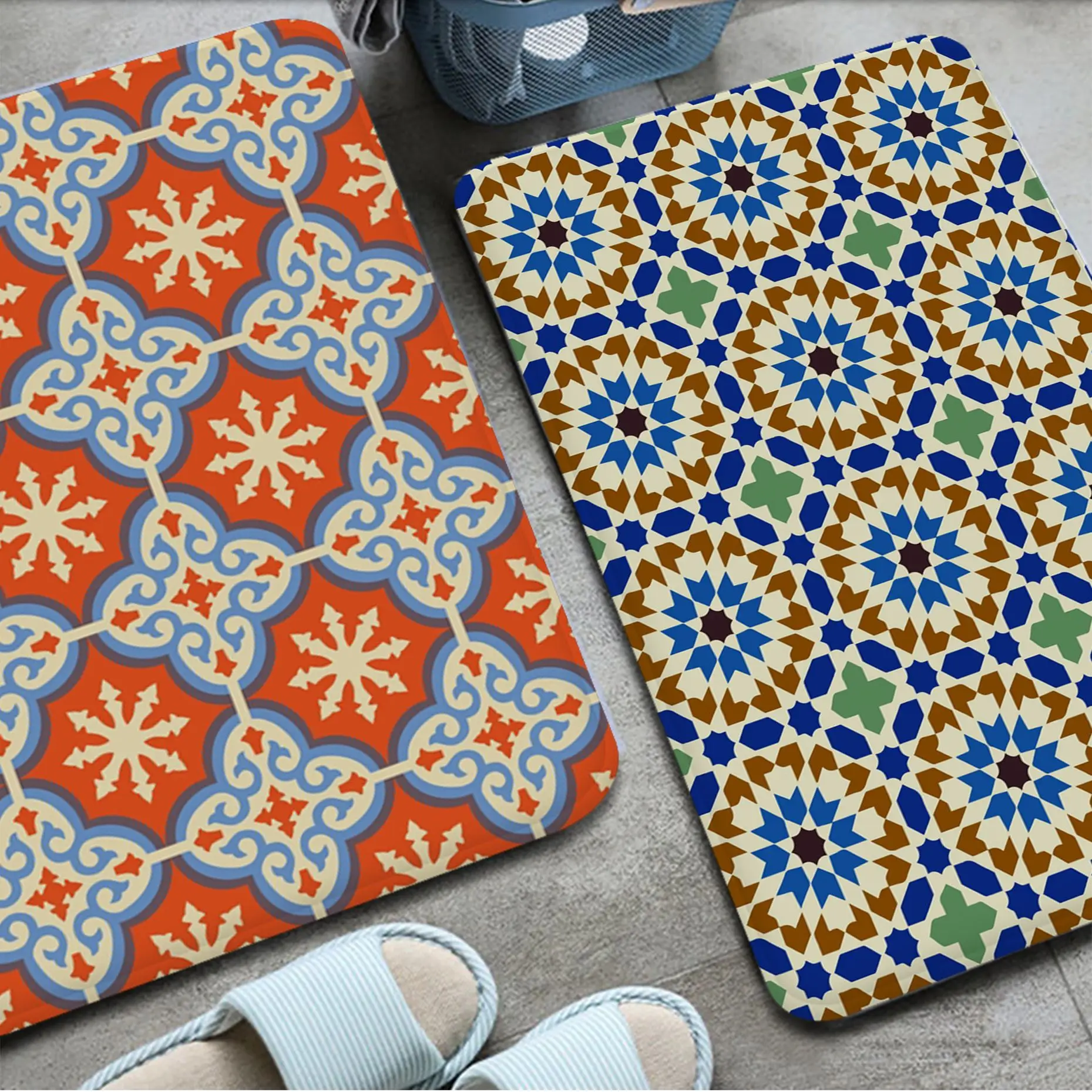 

Moroccan Style Bath Mat Nordic Style Bedroom Living Room Doormat Home Balcony Anti-Slip Hotel Decor Mat
