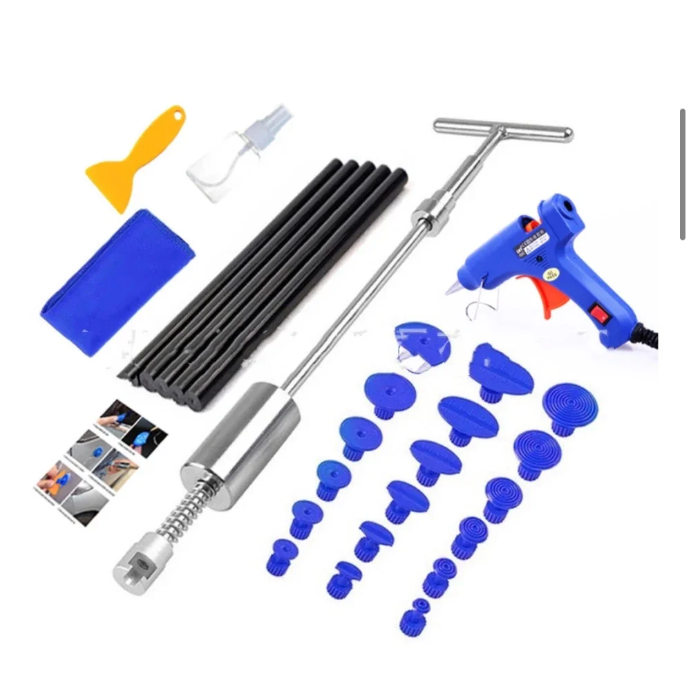 

Werkzeuge Auto Reparatur Werkzeug Auto Dent Reparatur Dent Puller Kit 2 in 1 Slide Hammer Reverse Hammer Kleber Tabs Saug tassen