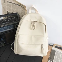 women pu leather backpacks female travel bags solida color backpack