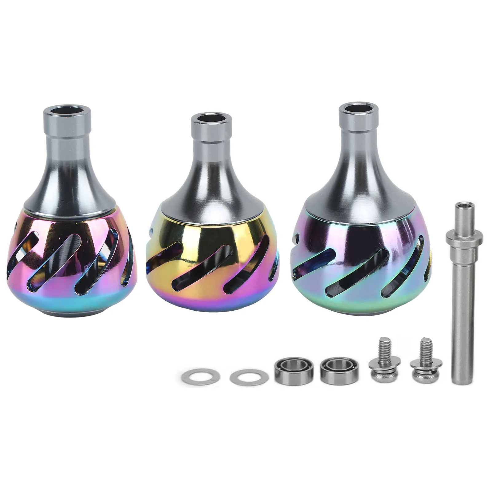 Рыболовная ручка для катушки полностью Металлическая цветная рыбалки Сменные