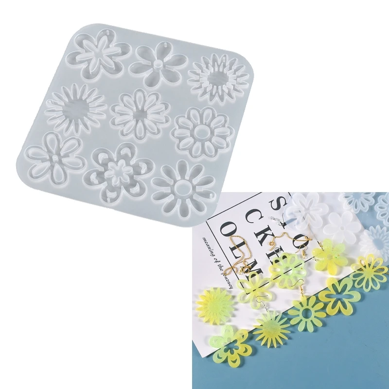 

Flower Shape Earring Molds Resin Jewelry Molds,Earring Silicone Mold with Hole for DIY Resin Jewelry,Pendant,Key Chains