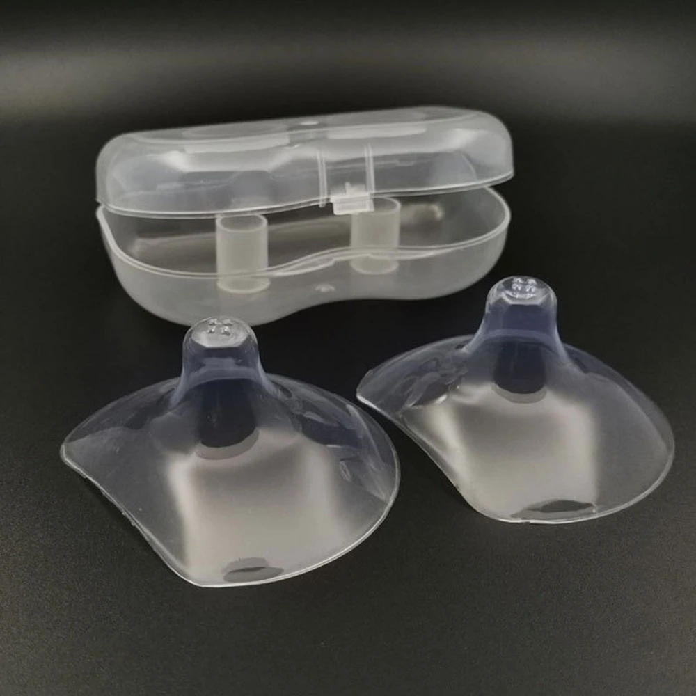 2pcs Silicone Nipple Protectors Breast Milk Feeding Mothers Nipple Shields Protection Cover Breastfeeding Milk Extractor Nipple