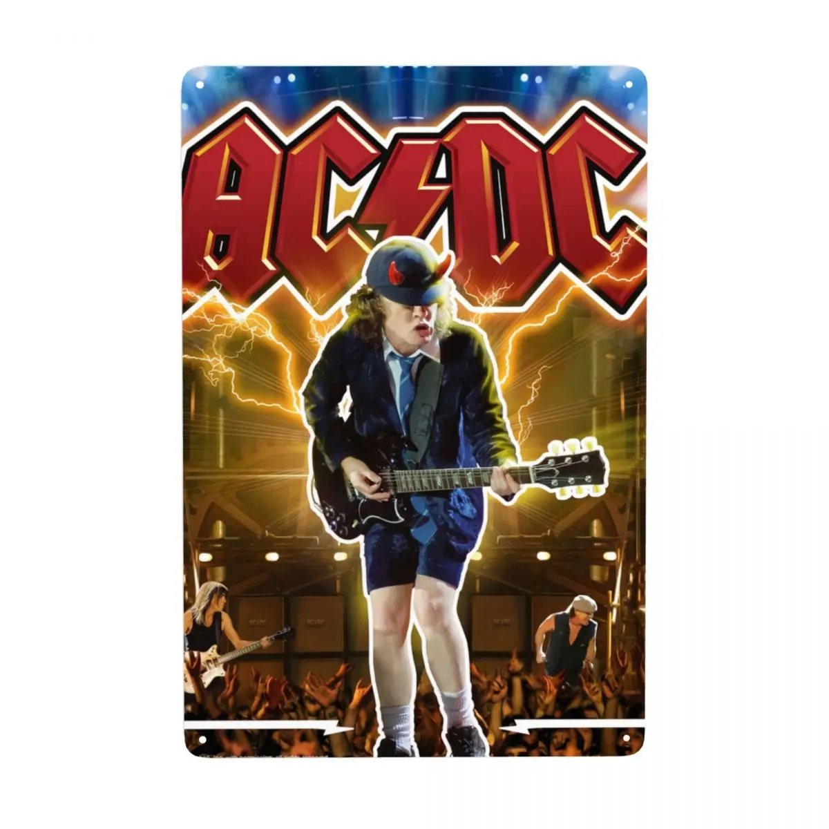 Металлическая жестяная вывеска рок-группы на заказ ретро переменный ток