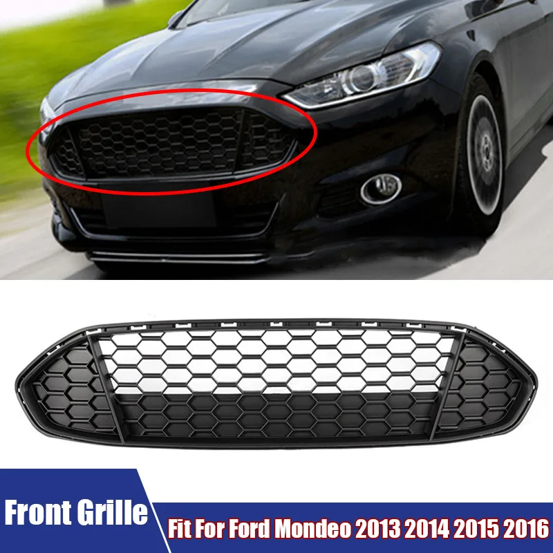 

Front Bumper Racing Grille For Ford Fusion Mondeo 2013 2014 2015 2016 Bezel Honeycomb Mesh Cover Black Car Styling