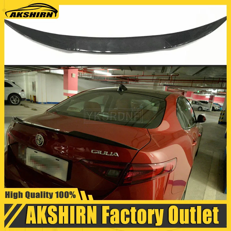 

Спойлер для alfa romeo giulia, спойлер для заднего багажника из углеродного волокна седан 2015-2017, задний спойлер для багажника