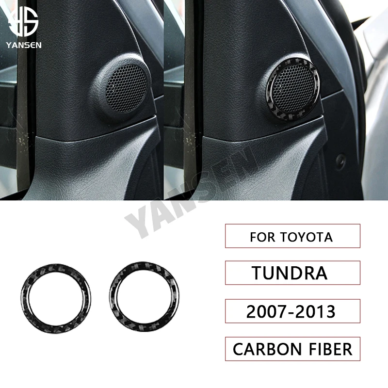 

Для Toyota Tundra 2007-2013 настоящая углеродная волоконная Автомобильная передняя дверь твитер динамик звук стерео аудио кольцо Крышка отделка стикер